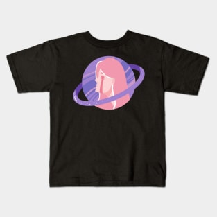 Pastel Planet Girl On Tears Kids T-Shirt